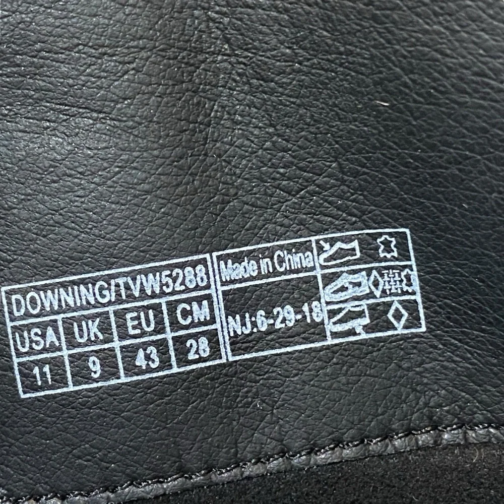 Vionic Downing Black Leather Suede Boots Size 11 Tall Knee High Riding Heeled - Picture 5 of 6